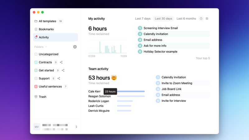 canned responses text snippets Your activity panel just got a makeover