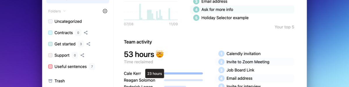 canned responses text snippets Your activity panel just got a makeover