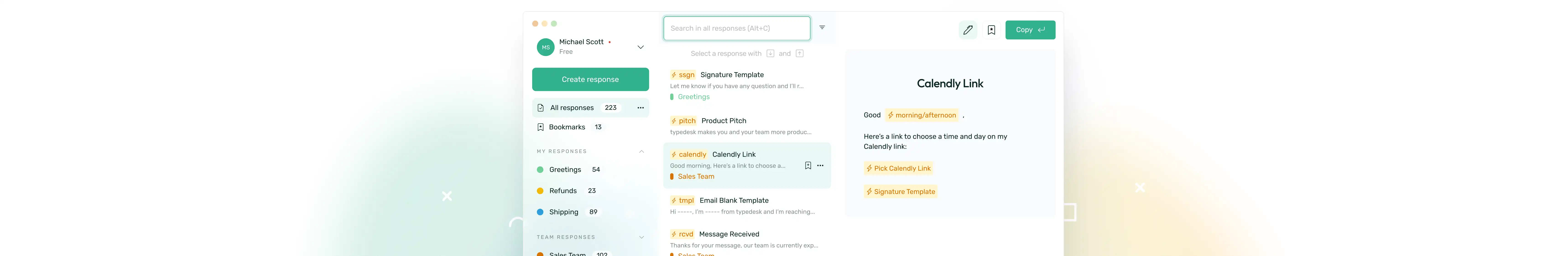 Copy and Paste Messages Productivity enhancement tool Response Templates Mac text expansion Text replacement software